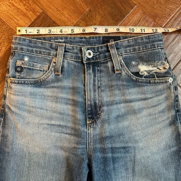 AG Adriano Goldschmied “The Phoebe” Distressed High Waisted Jeans Women’s 25R - Picture 2 of 12